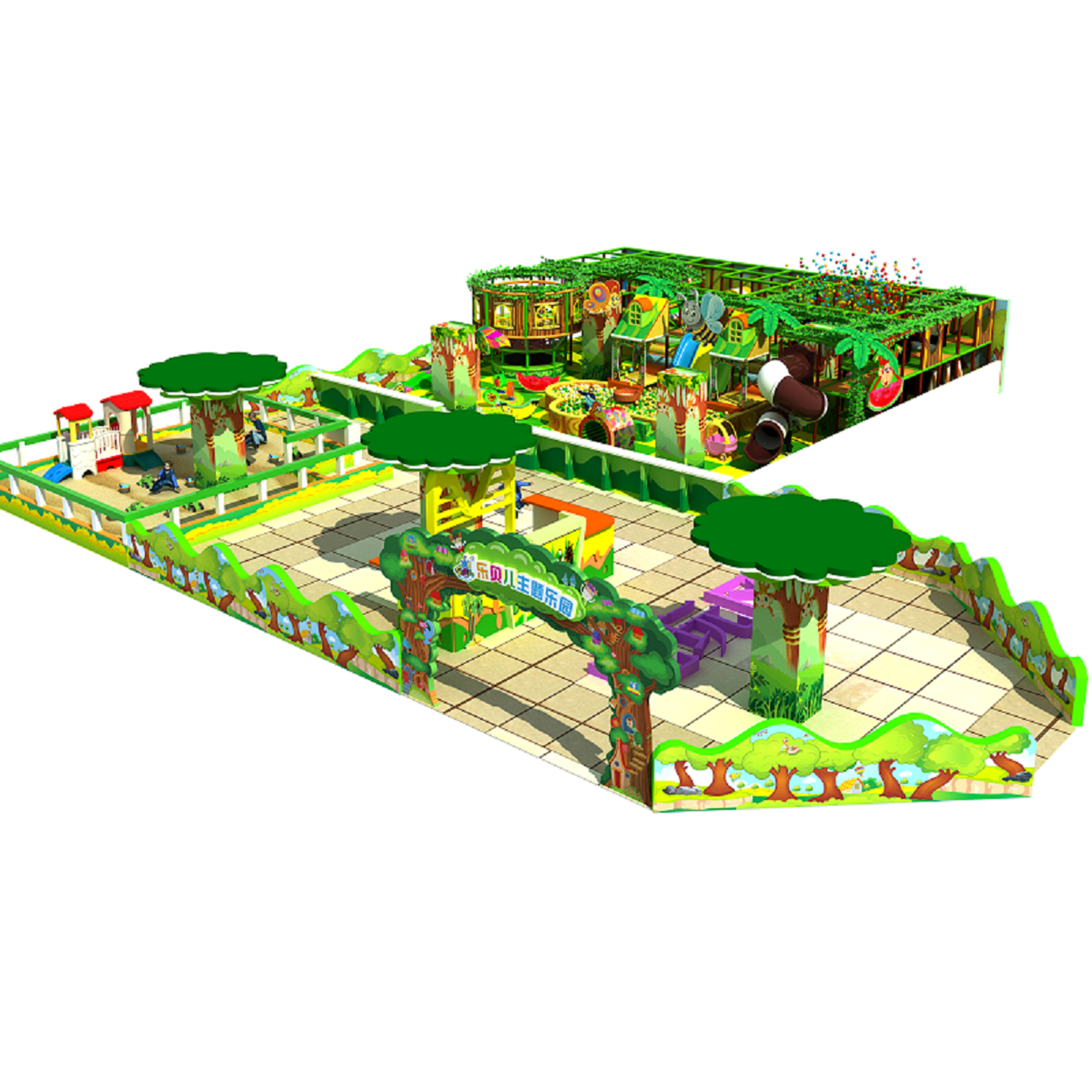 Forest Style Kids Playground Naughty Castle