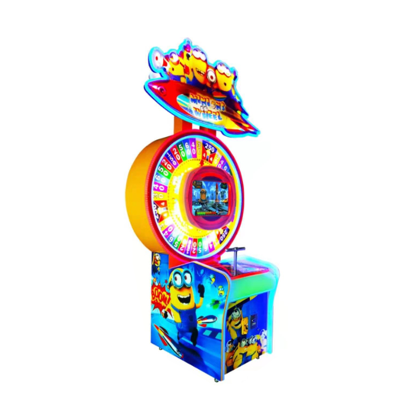 1.Insert coin(s)/swipe card to start game 2.Pull up& push down rapidly to skilfully spin the wheel 3.Collect minions to won the bonus 4.Collect tickets and play again